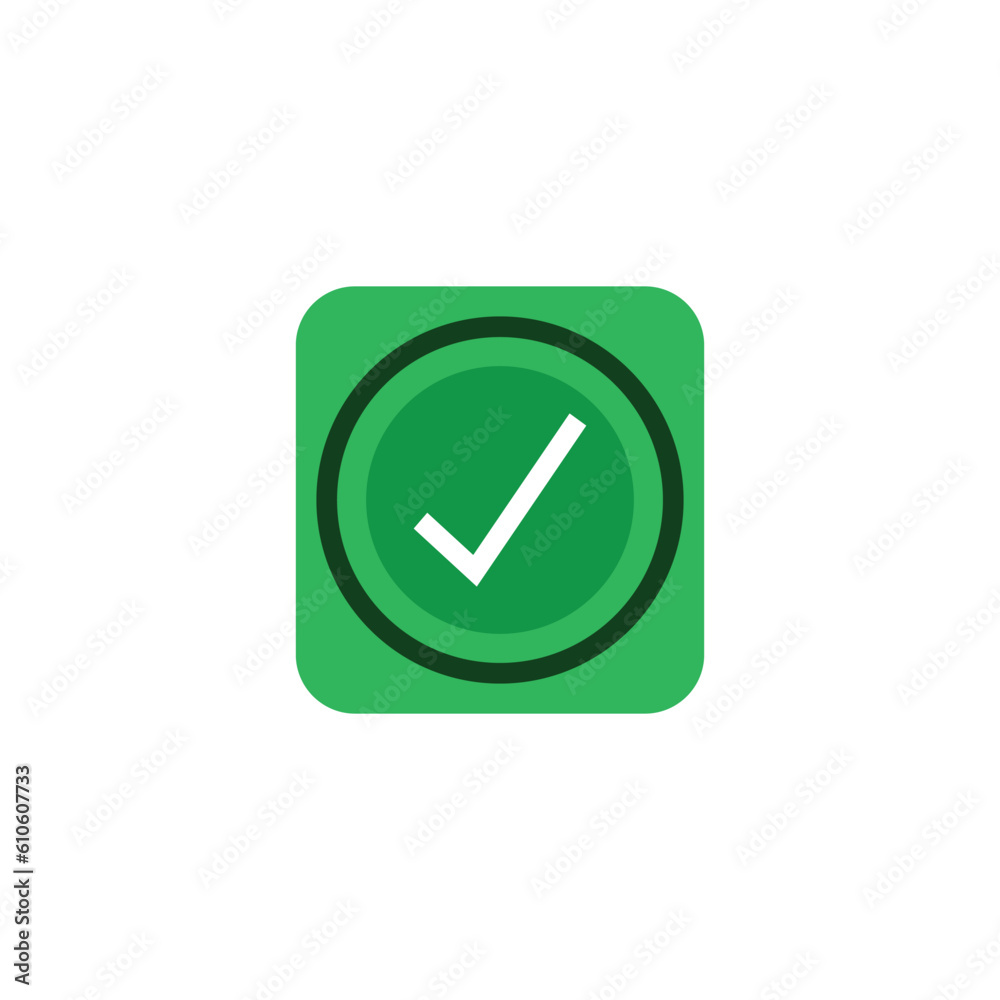Check mark green line icons. Vector illustration. - Vector Check mark green line icons. Vector illustration. - Vector