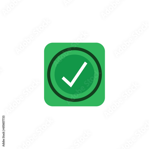 Check mark green line icons. Vector illustration. - Vector