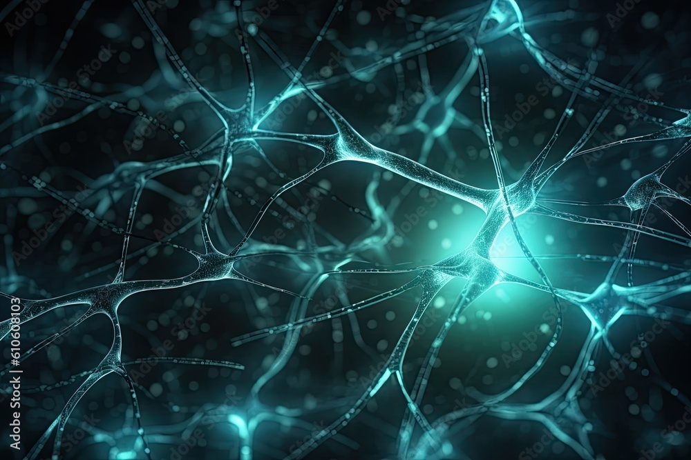 Elegant and beautiful abstract background representing neurons and neural connections. Generative AI