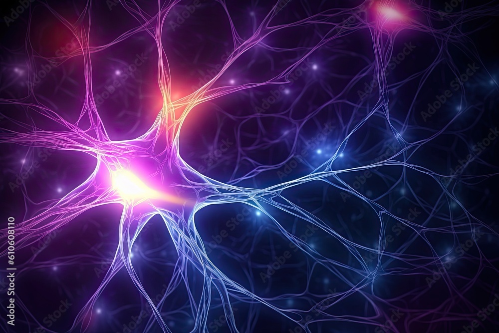 Elegant and beautiful abstract background representing neurons and neural connections. Generative AI