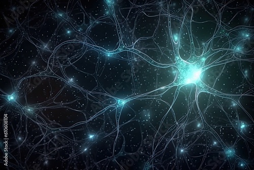 Elegant and beautiful abstract background representing neurons and neural connections. Generative AI