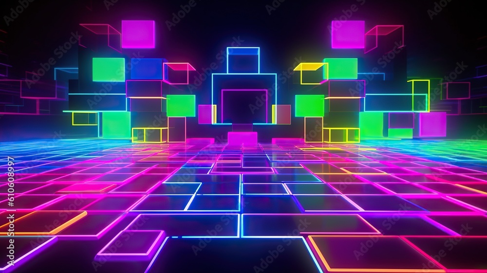 Game background, ultraviolet neon square portal, glowing lines, virtual reality, abstract fashion background, violet Game background, ultraviolet neon square portal, glowing lines, virtual reality, abstract fashion background, violet