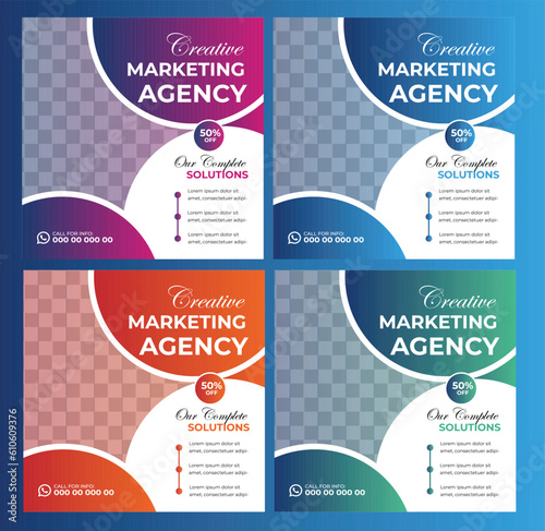 Digital Marketing Social Media Post design template Bundle