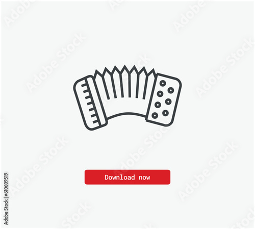 Accordion vector icon. Symbol in Line Art Style for Design, Presentation, Website or Mobile Apps Elements, Logo. Pixel vector graphics - Vector