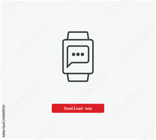 Wrist watch vector icon. Symbol in Line Art Style for Design, Presentation, Website or Mobile Apps Elements, Logo. Pixel vector graphics - Vector