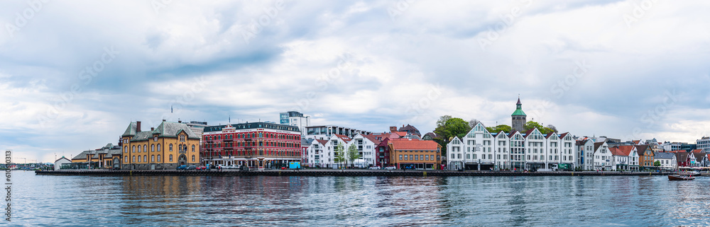Naklejka premium Panorama of City, Marina and Docks in Stavanger, Norway, Europe