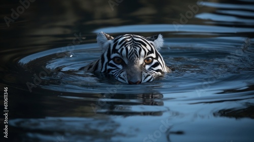 white tiger swimming