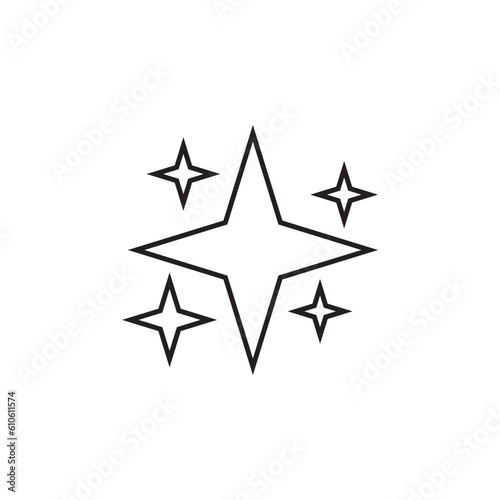 Fototapeta Naklejka Na Ścianę i Meble -  Shine icon, Clean star, Sparkling set line icon, logo isolated on white background
