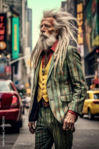 male hippie businessman with dreadlocks. Generative AI