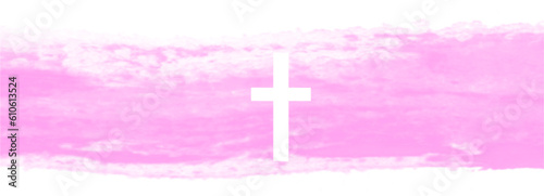cross on pink background, cross on the sky, Watercolor eps Easter cross clipart. watercolour texture, banner with cross, crosses illustration Isolated on white background
