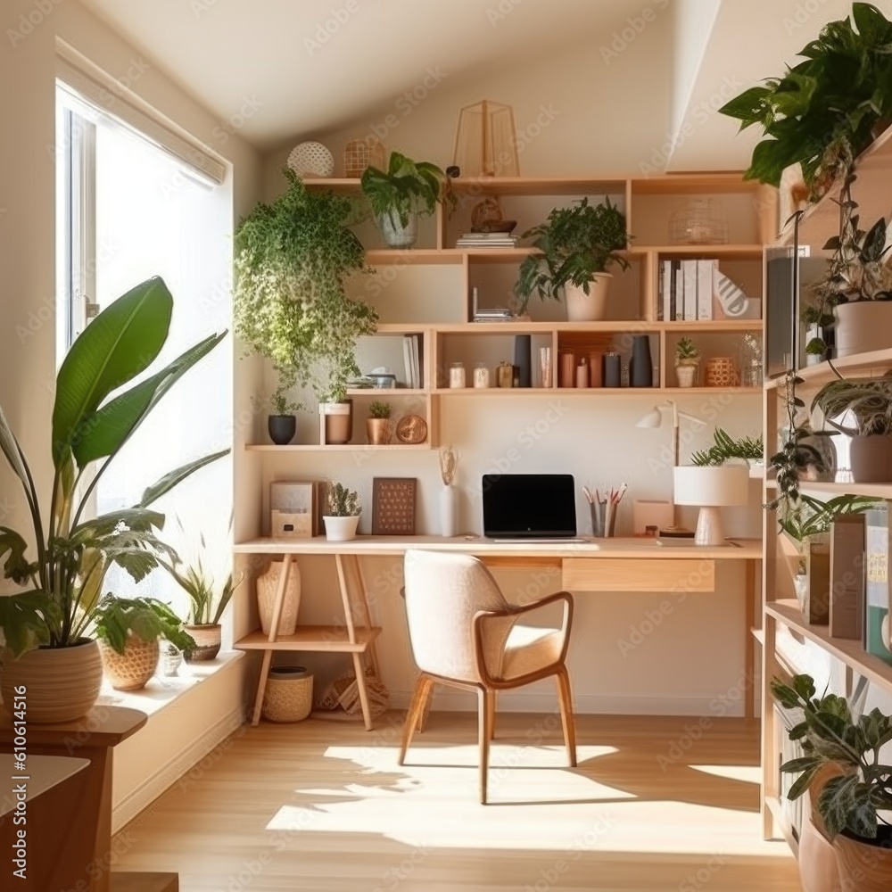 Fototapeta premium modern design cozy study room. Ai gerated