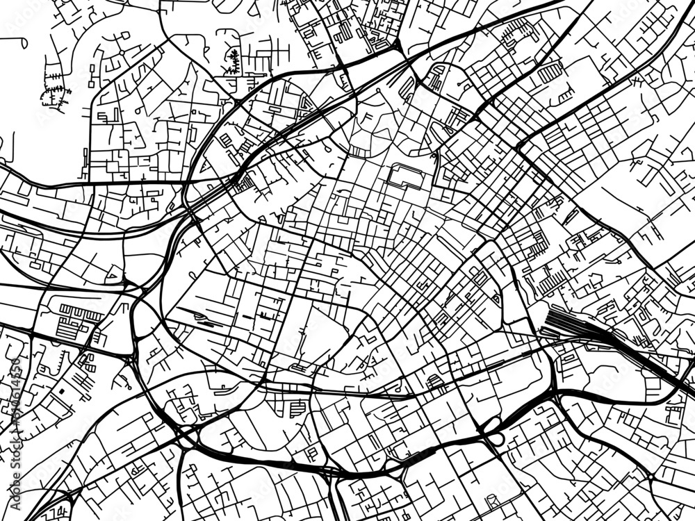 A vector road map of the city of  Manchester Center in the United Kingdom on a white background.