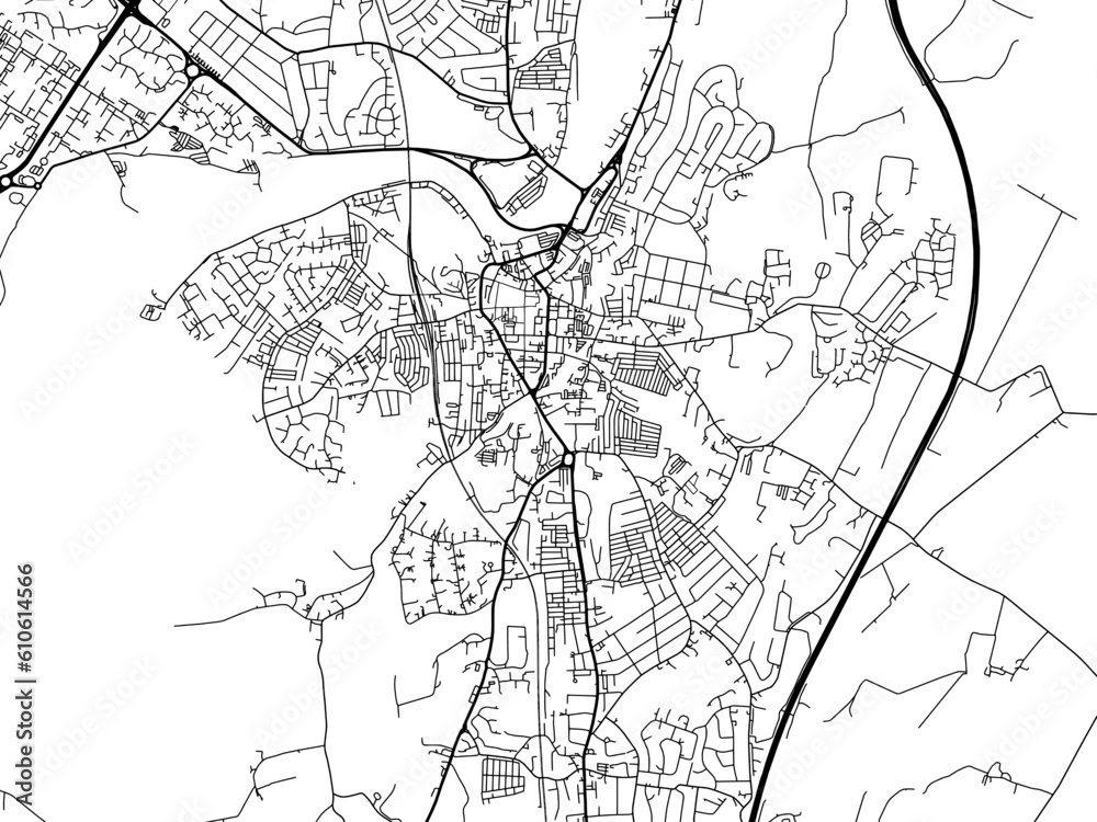 Fototapeta premium A vector road map of the city of Lancaster in the United Kingdom on a white background.