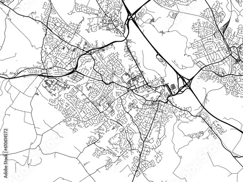 A vector road map of the city of  Hamilton in the United Kingdom on a white background.
