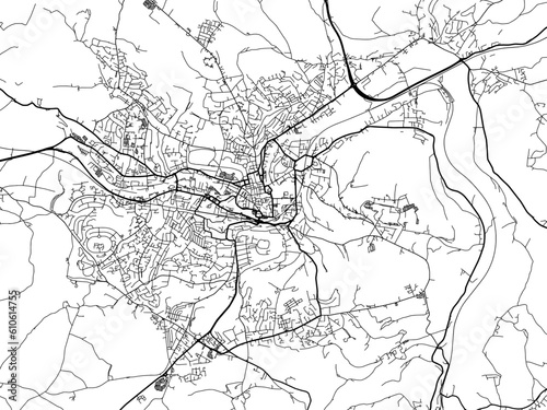 A vector road map of the city of  Bath in the United Kingdom on a white background.