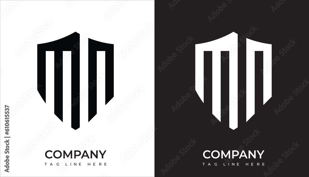 MN logo. MN shield logo design. MN logo for technology, business and real estate brand MN logo. MN shield logo design. MN logo for technology, business and real estate brand