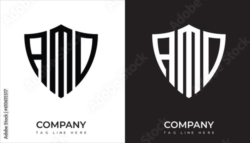 AMD logo. AMD shield logo design. AMD logo for technology, business and real estate brand