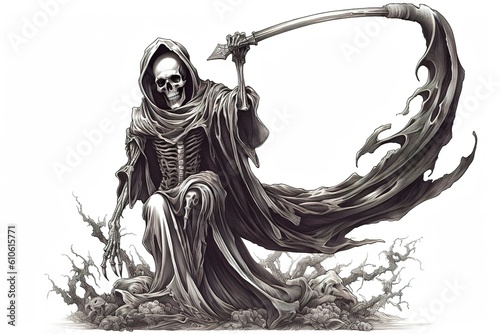 reaper isolated on white background. Generated by AI
