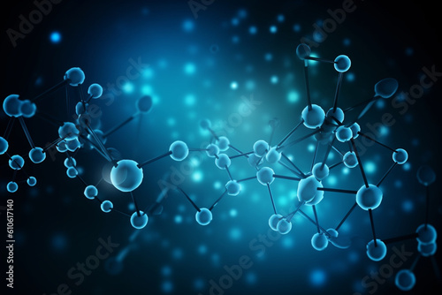 Molecular Structure, Science background, 3D Render