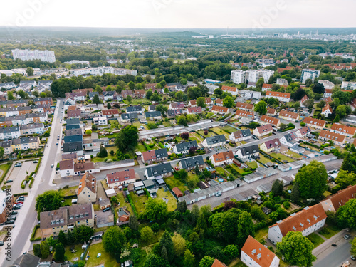 Scenic landscape from above aerial view in Marl Germany .