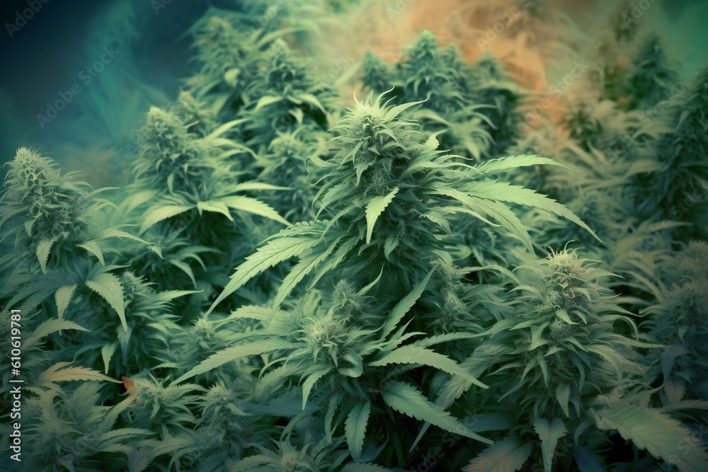 Majestic soft cannabis marijuana background Generative AI Majestic soft cannabis marijuana background Generative AI