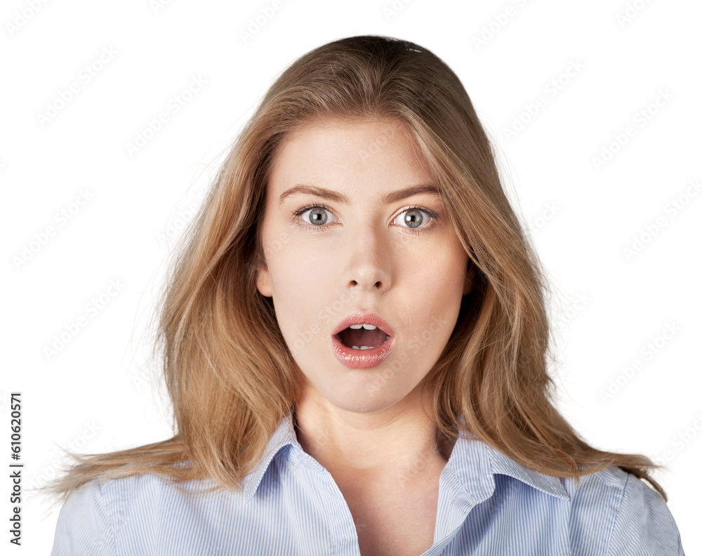 portrait of amazed blonde woman with mouth open portrait of amazed blonde woman with mouth open