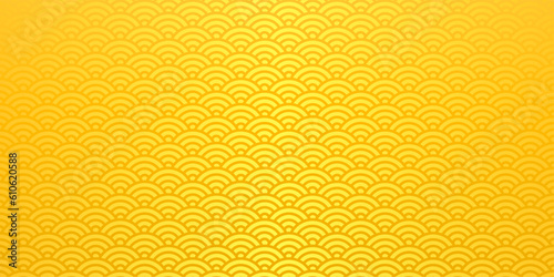 金色の青海波の背景画像 年賀状用の背景イラスト