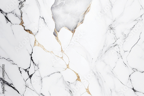 Abstract luxury white and gold marble stone texture for interior design. Elegant and minimalist marbling background 3d illustration. Generated AI art