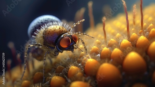 Macro photography of a stunning world in close-up generated by AI