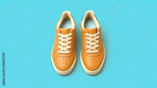 Sneakers on a colorful background with fashion style and sport spirit generated by AI