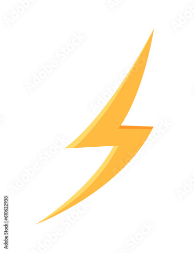 Free Download Yellow lightning icon concept. Electricity, voltage and power. Symbol of speed. Danger and caution. Template, layout and mock up. Cartoon flat vector illustration isolated on white background - GFXLoad