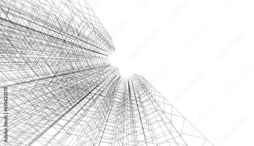 Obraz premium abstract 3d architecture vector illustration