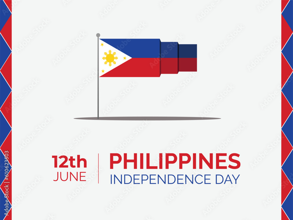 Banner for National independence day of the Philippines. Happy Independence Day Banner for Philippines 12th June. Vector Illustration Banner for National independence day of the Philippines. Happy Independence Day Banner for Philippines 12th June. Vector Illustration
