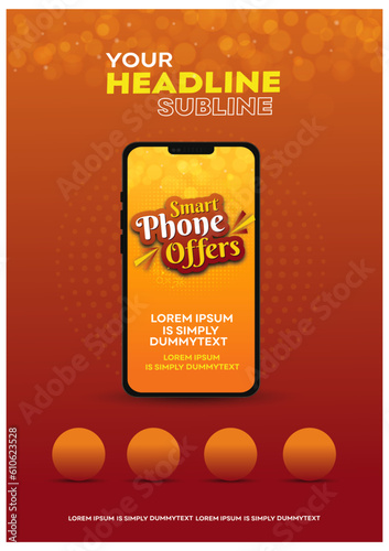 Smart Phone Offer Advertisement Mockup Template Vector Design 