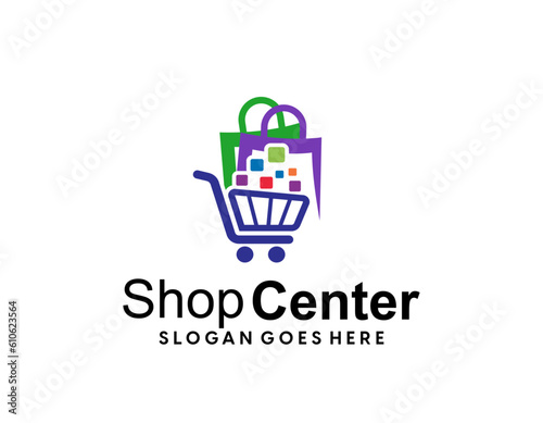 Shopping Cart Logo, Electronic commerce, Shop Logo Vector Inspiration