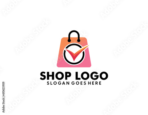 Creative modern abstract eCommerce logo design, colorful gradient online shopping bag logo design template