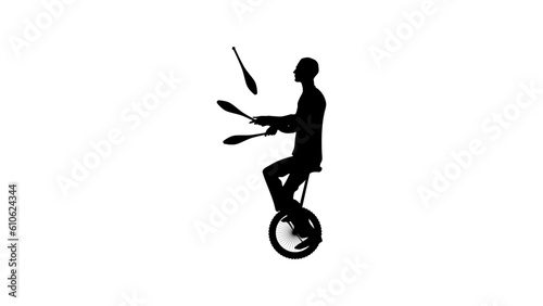 juggler silhouette, Person Riding Unicycle