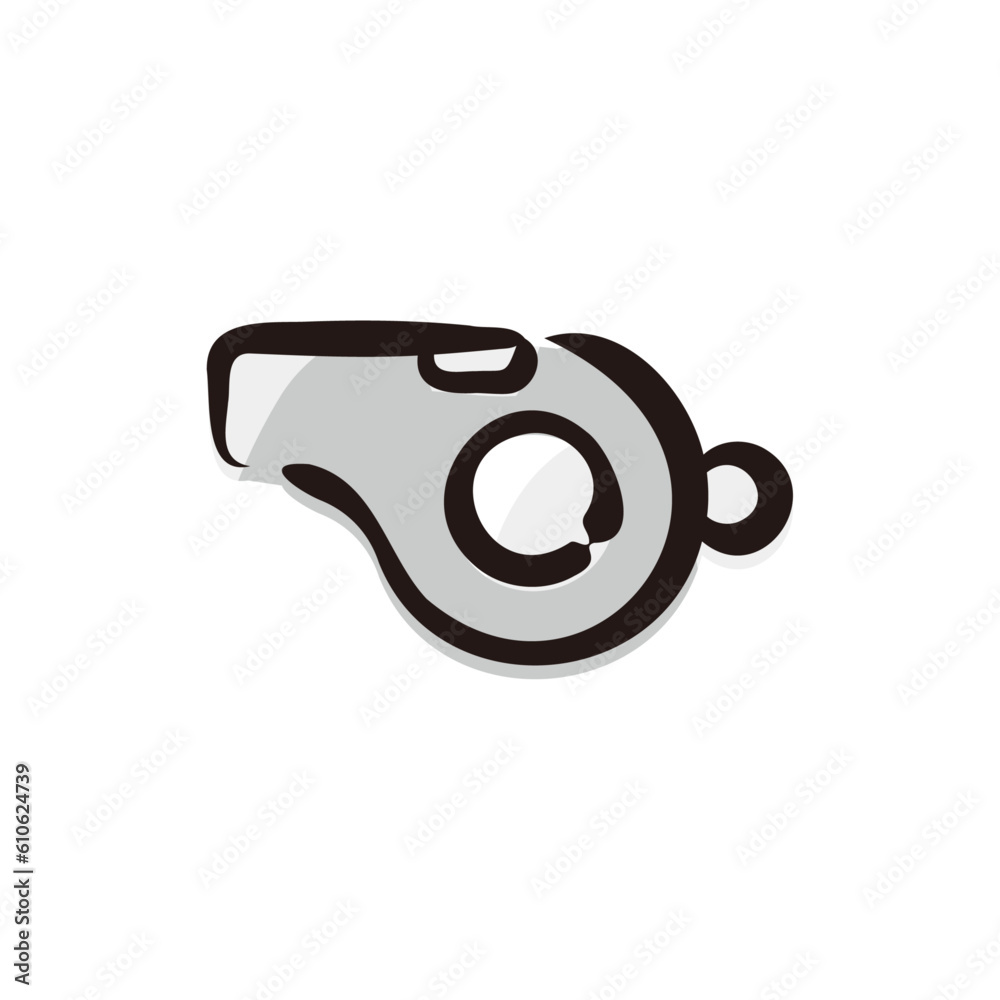 Whistle - Soccer icon/illustration (Hand-drawn line, colored version) Whistle - Soccer icon/illustration (Hand-drawn line, colored version)