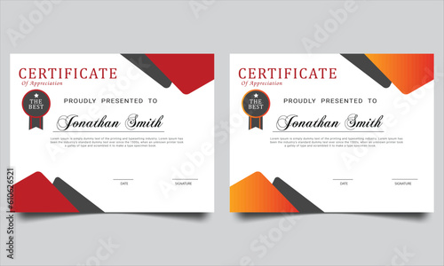 Certificate template. Diploma of modern design or gift certificate. Suit for business, education, online course, award, employee certificate and much more.