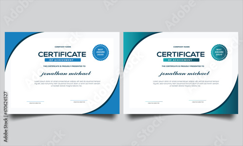 Certificate template. Diploma of modern design or gift certificate. Suit for business, education, online course, award, employee certificate and much more.