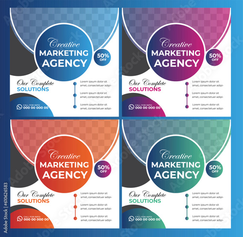 Digital Marketing Social Media Post design template Bundle