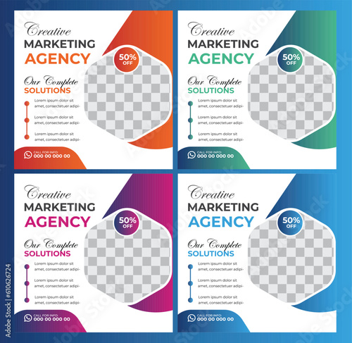 Digital Marketing Social Media Post design template Bundle