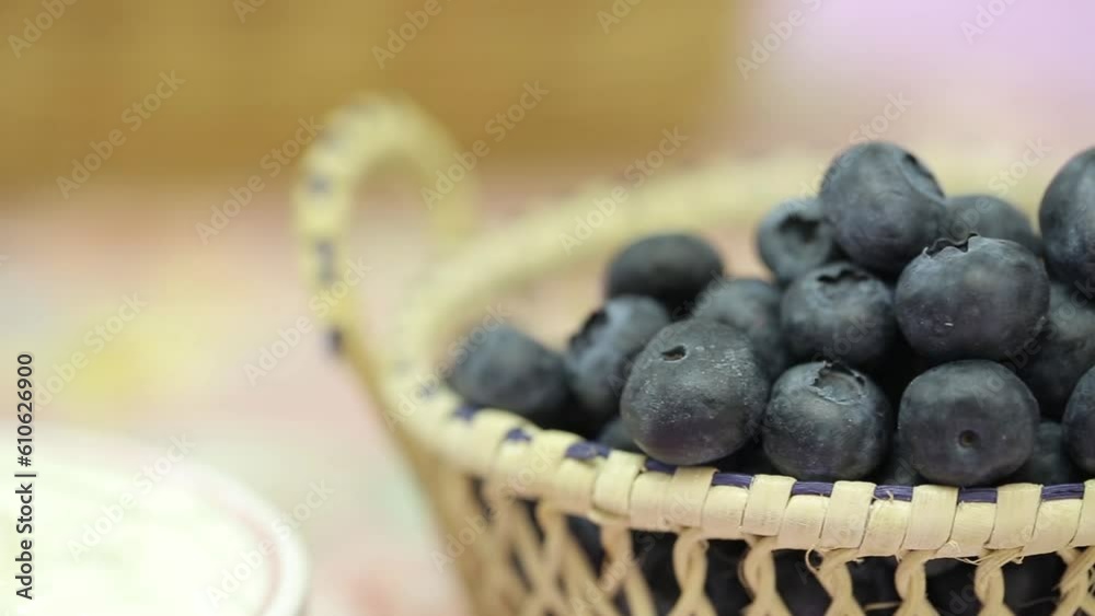 Smoothie ingredients include apple, blueberry, ice and lime. Smoothie ingredients include apple, blueberry, ice and lime.