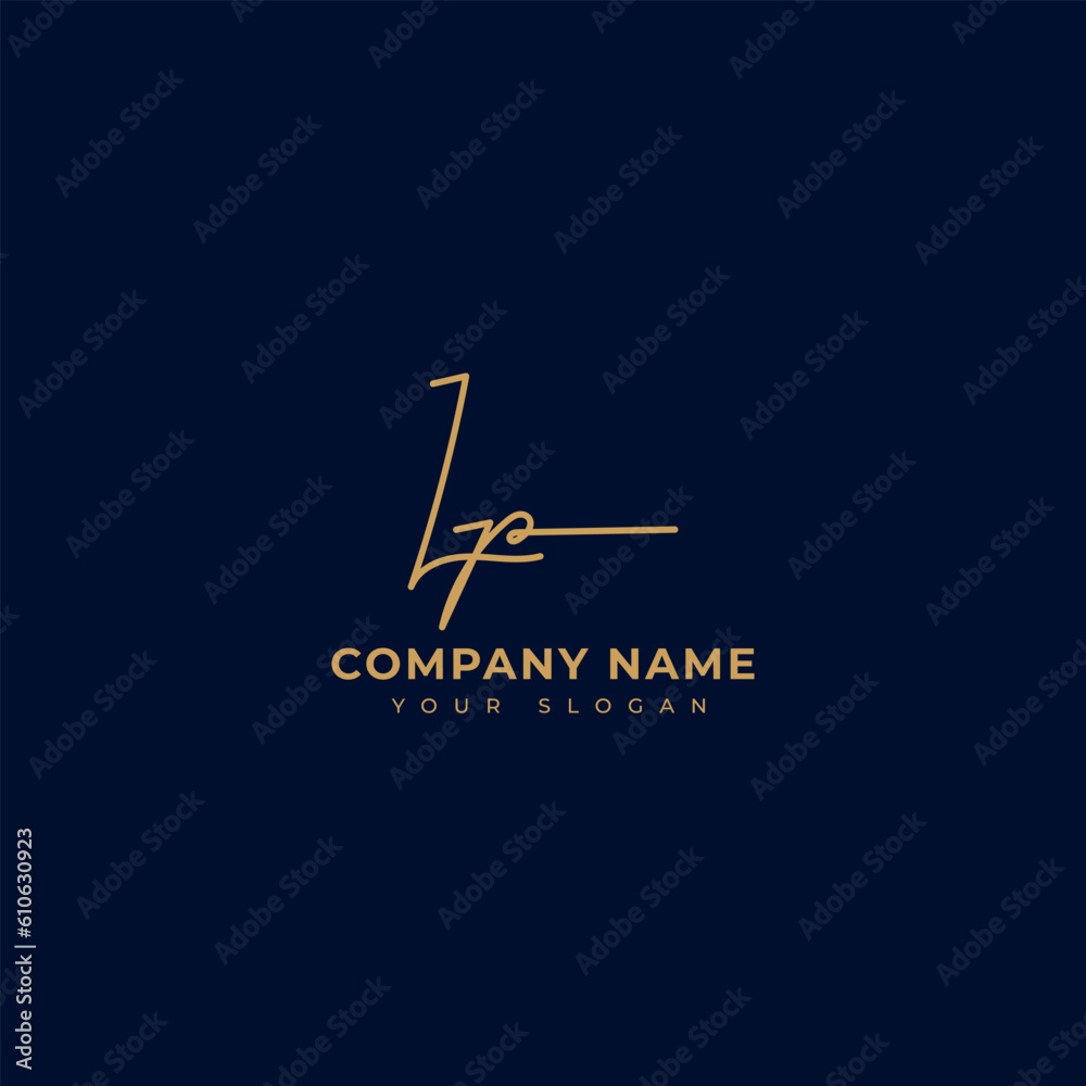 Lp Initial signature logo vector design