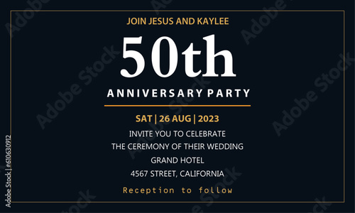 Liam & Olivia 50 Years Anniversary Invitation
