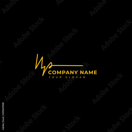 Np Initial signature logo vector design