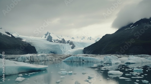 melting glaciers, global warming concept