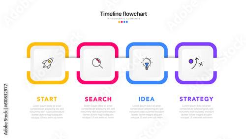 Timeline infographic design with options or steps. Infographics for business concept. Can be used for presentations workflow layout, banner, process, diagram, flow chart, info graph, annual report.