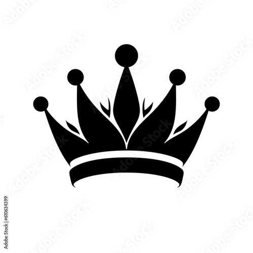 Crown icon. Black king crown symbol. Isolated crown icon.