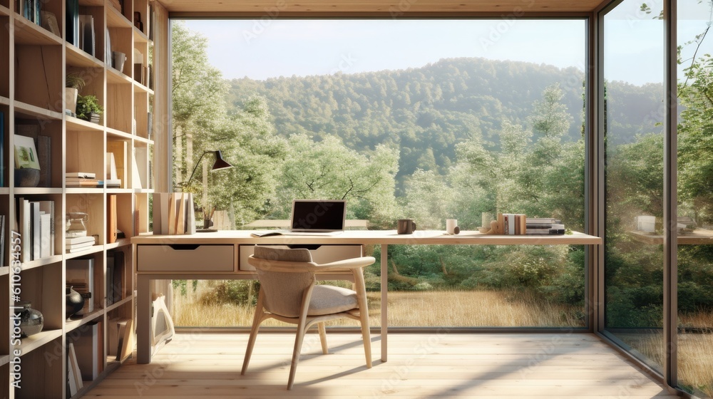 A minimalist business workspace with a clean desk - Generative ai